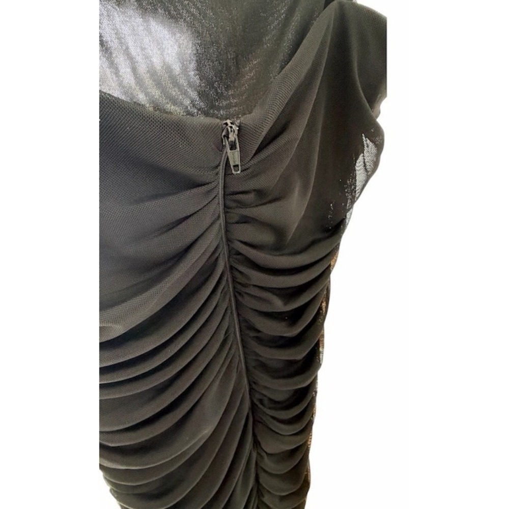B. Darlin Women's Black Ruched Mesh Bodycon Sweetheart Dress Sz L - Picture 5 of 6